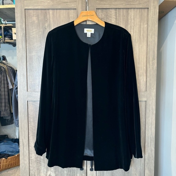 Talbots size 8 Velvet Cardigan Silk Blend Black - Picture 1 of 10